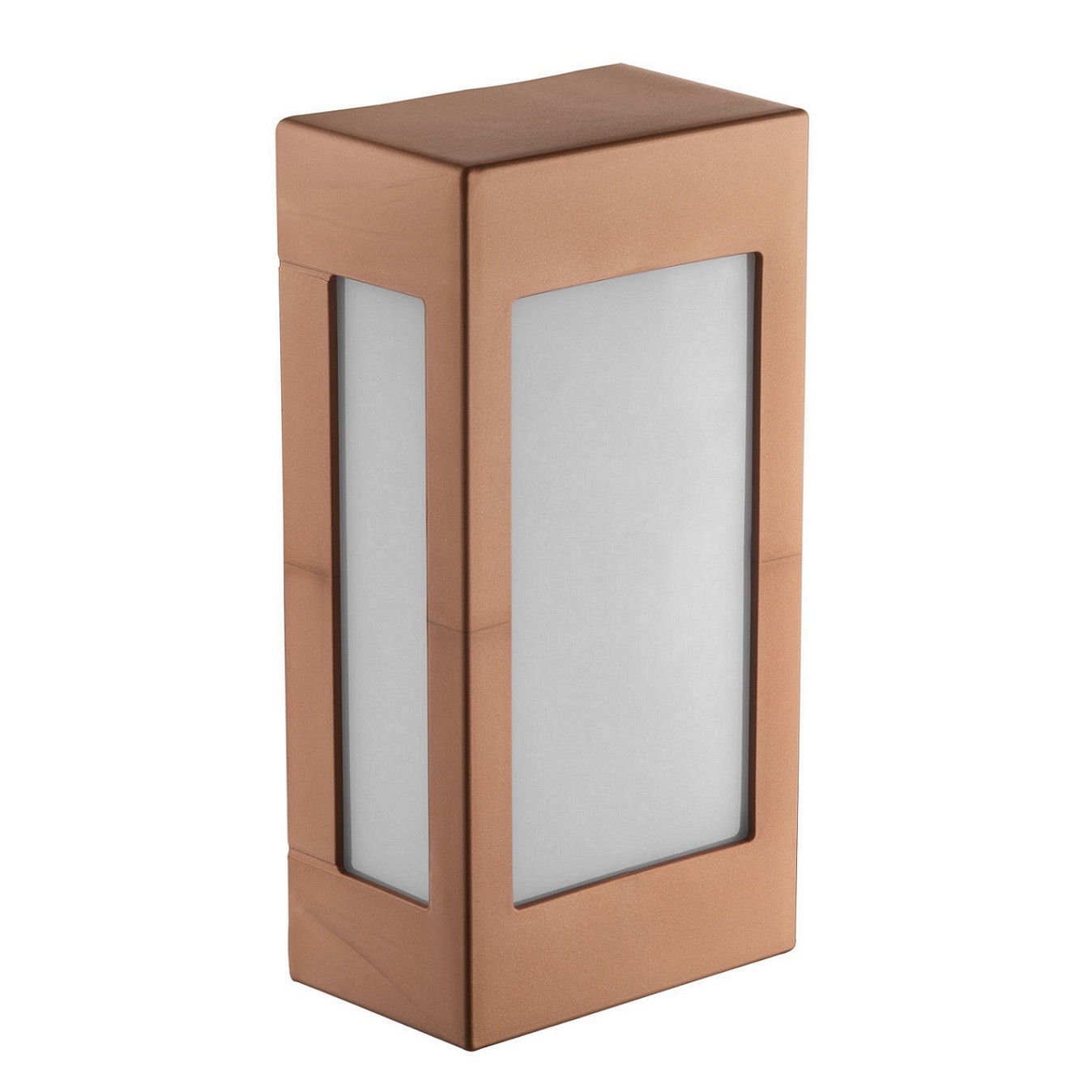 Arandela Externa Retangular Cobre 25cm Jardim Alu06