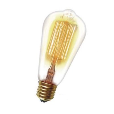 Lampada Filamento Carbono ST64 Vidro transparente 220V Alz81