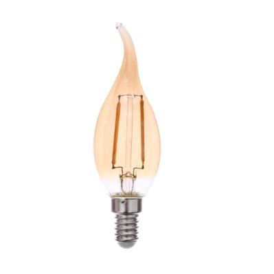 Lampada Filamento LED Retro E14 2W Vela Ambar 2200k 127V Alz70