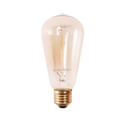 Lampada Filamento de Carbono ST64 Vidro Ambar Decorativa Industrial