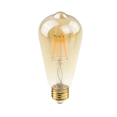 Lampada Filamento Led ST64 Vintage E27 Vidro Ambar 4W Ali48