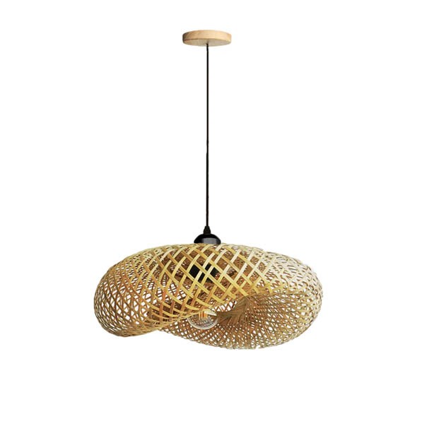 Pendente Fibra Natural De Bambu Artesanal E27 Nat01
