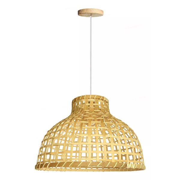 Pendente De Fibra Natural Bambu Artesanal Cabeceira Nat52