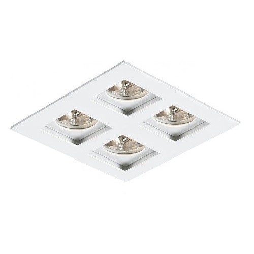 Spot de Embutir Recuado Mr16 Microtexturizado Quadruplo