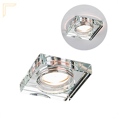 Spot Cristal Quadrado Embutir Espelhado para Gu10 Mr16 Dicroica ac593