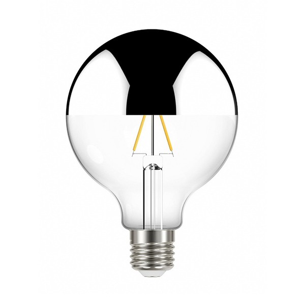 Lampada Filamento LED G95 Defletora Prata 3W Luz Quente Ace06