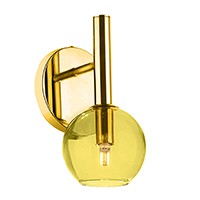 Arandela De Parede Quarto Sala Globo Ambar Dourado Ace24