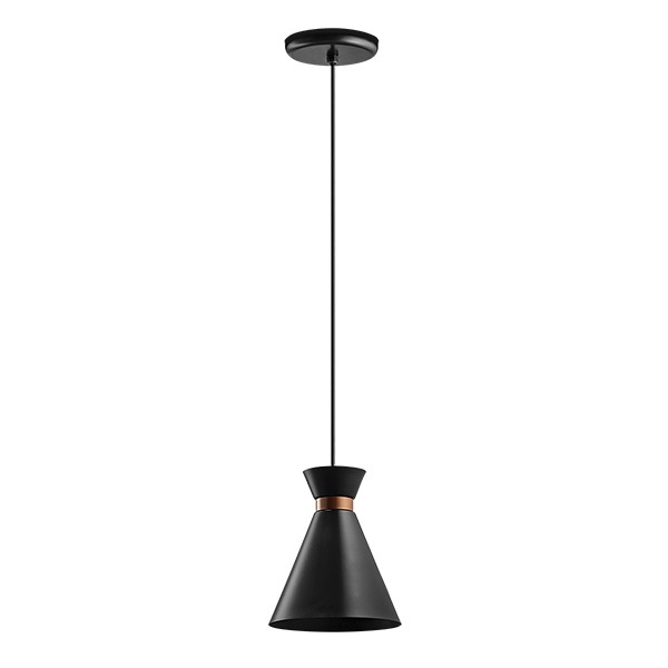 Pendente Cone Preto com Cobre Aluminio Bancada Ace62
