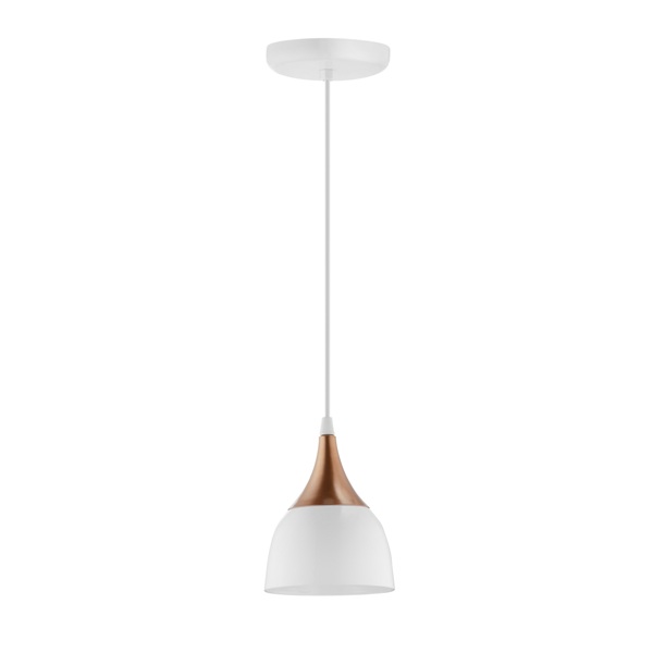 Pendente Vintage Branco com Cobre Ø13,5cm Bancada Acl01