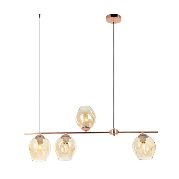 Pendente Contemporaneo Cobre Esferas Vidro Champagne Acl22