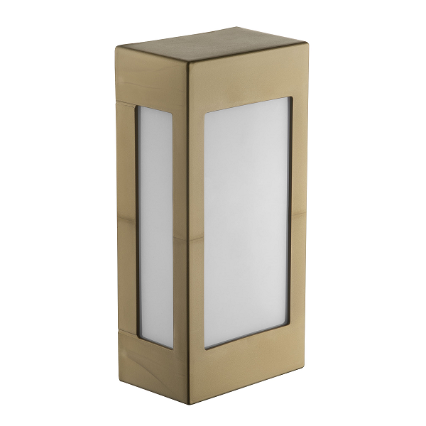Arandela Externa Retangular 25cm Ouro Velho Fachada Alu07