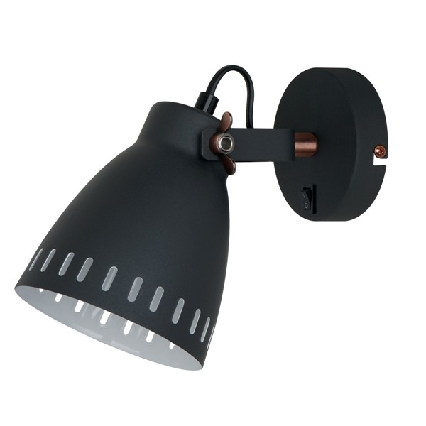 Arandela Vintage foco direcionavel Metal Preto com Cobre Ali57