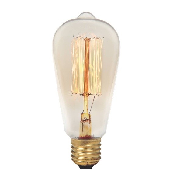Lampada Filamento de Carbono ST58 40W 220V E27 Ambar