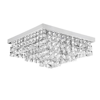 Plafon de cristais sobrepor quadrado inox 30x30