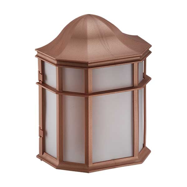 Arandela Externa Colonial Retangular Janelinha Cobre Alu78