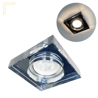 Spot Cristal Embutir Mr16 Dicroica Quadrado Preto ALZ86