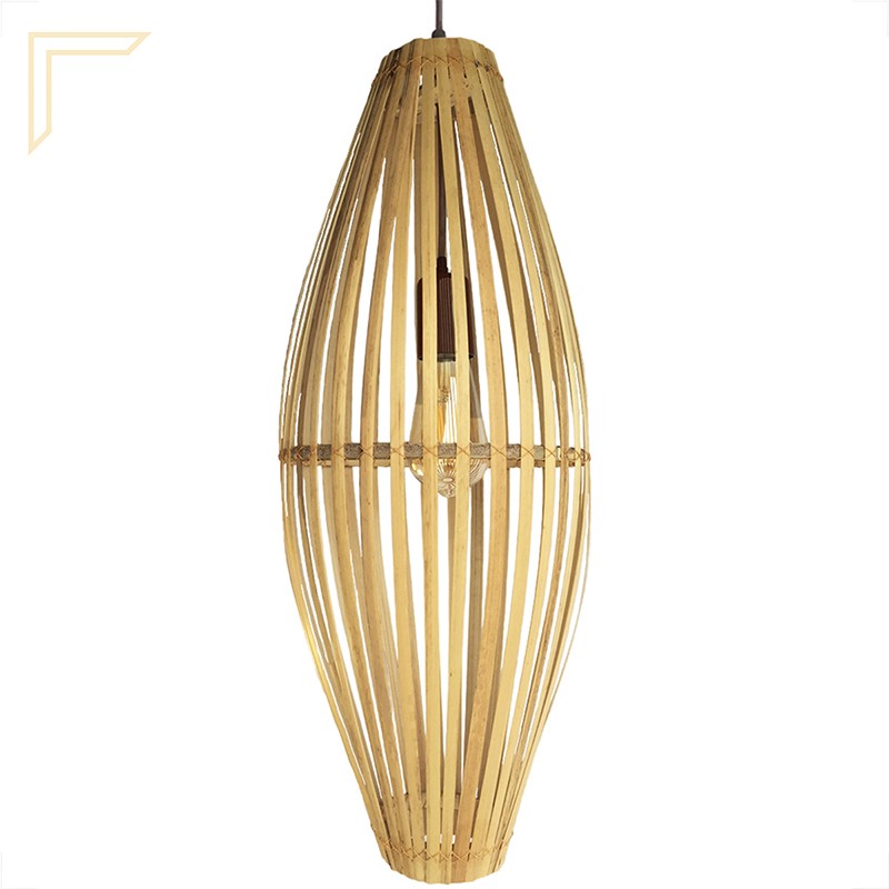 Luminária Pendente Bambu Fibra Natural 360