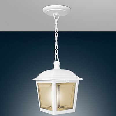 Luminaria Pendente Colonial Externo Termoplástico branco Ac991