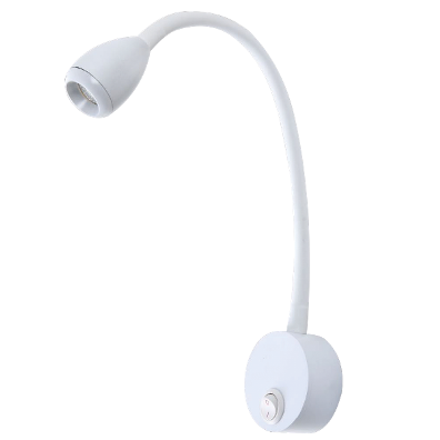 Luminaria Haste Regulavel Led 3W 3000K Branco Para Cabeceira Ali28