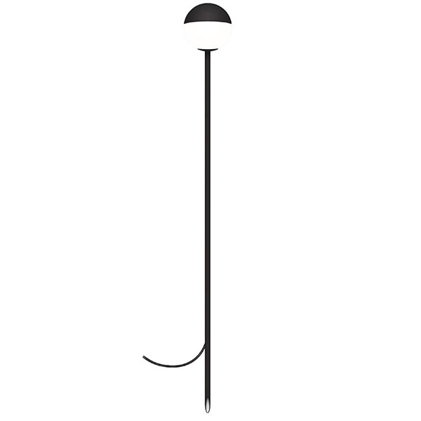 Poste Espeto Jardim Balizador Preto Globo Vidro Branco Lup35