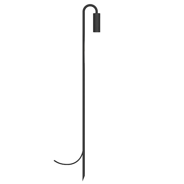 Espeto Poste Jardim Balizador Preto Haste Curva Mr11 Lup38