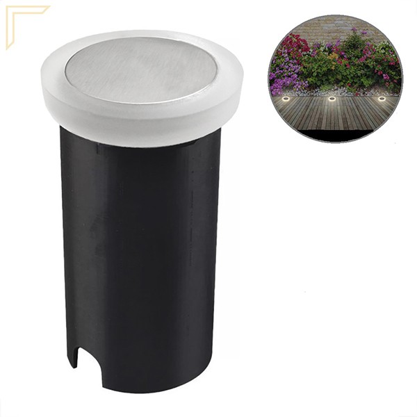 Balizador Embutido Solo LED Redondo 3000K Branco Quente Ali63