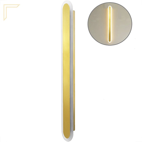 Arandela Linear Dourado Borda Luminosa 60 Cm Sala Led Bet01
