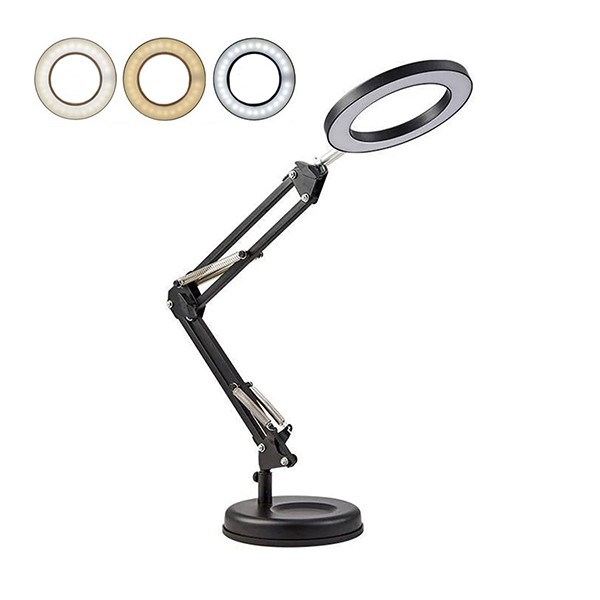 Luminaria Abajur De Mesa Articulada Led 3 Cores Metal Bet14