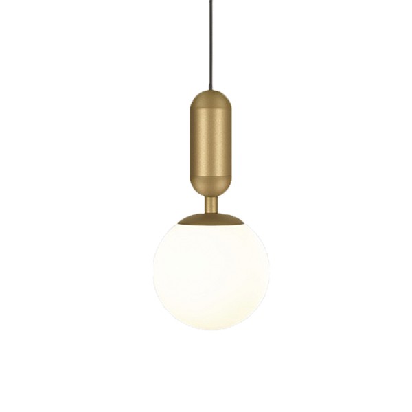 Pendente Dourado Mate Globo Vidro Branco G9 Alyssa Lup48
