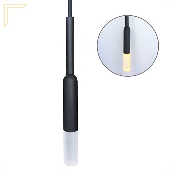 Pendente Tubular Preto Acrilico Jateado G9 Cabeceira Lup81