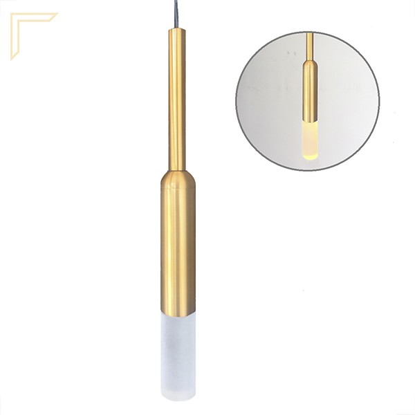 Pendente Tubular Dourado Acrilico Jateado G9 Cabeceira Lup82