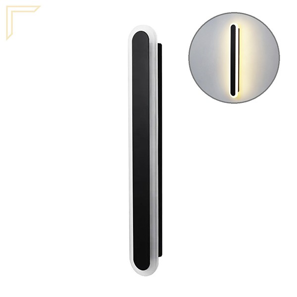 Arandela Preta Interna Acrilico Jateado Sala 40 Cm Lup97