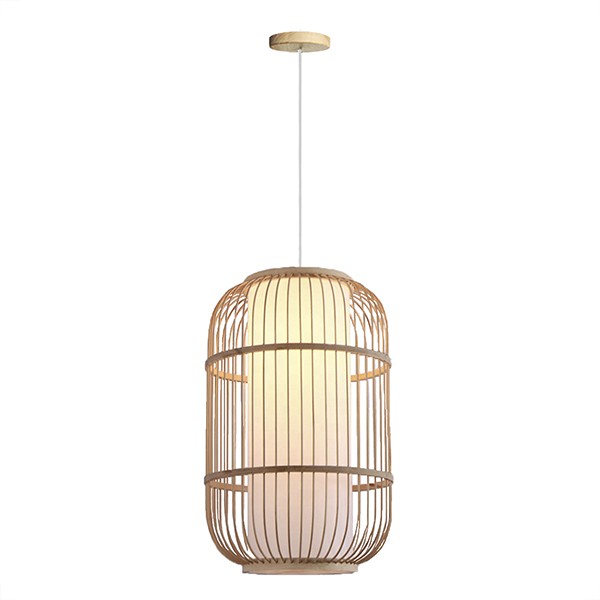 Pendente De Fibra Natural Artesanal Feito Com Bambu E27 Nat06
