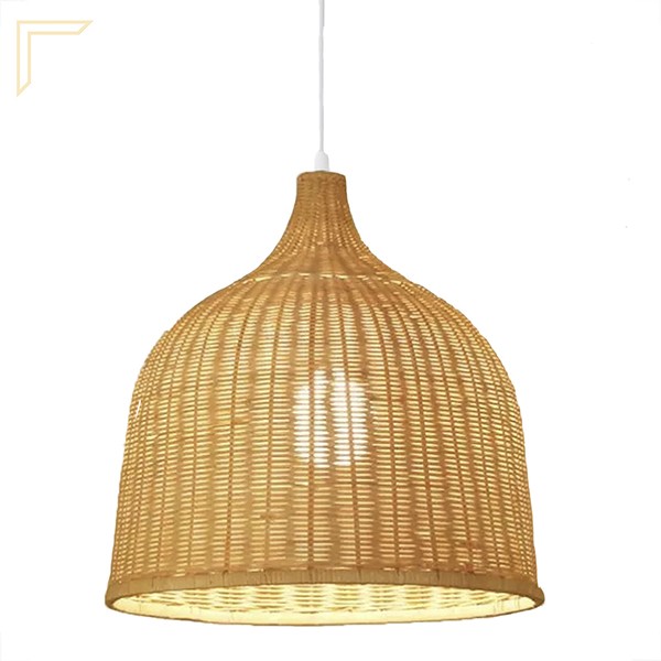 Pendente Ratan De Fibra Natural Artesanal 45 cm E27 Nat11