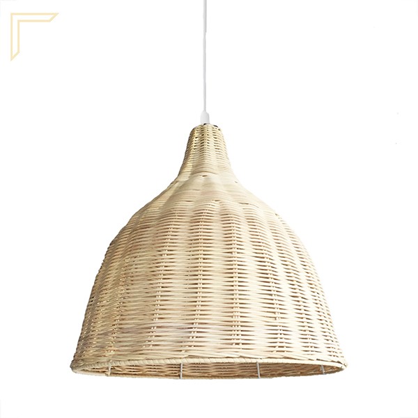 Pendente Rattan Em Fibra Natural Artesanal Vime E27 Nat12