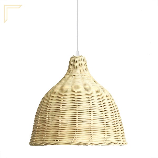 Pendente De Fibra Natural Em Rattan Vime E27 Bancada Nat13