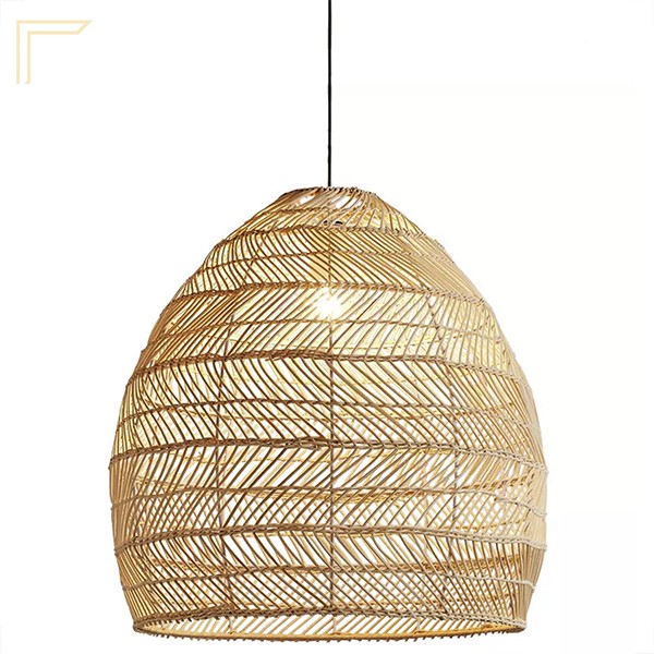 Pendente Nello Fibra Natural Rattan Vime Mesa Quarto Sala Nat15
