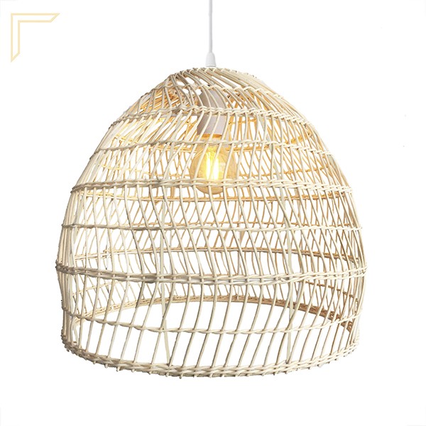Pendente Fibra Natural Em Rattan Artesanal Vime E27 Nat17