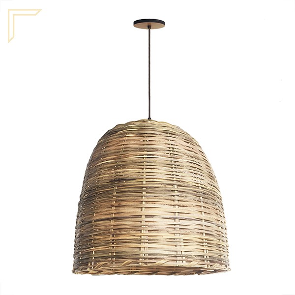 Pendente Em Fibra Natural Rustico Palha Artesanal E27 Nat25