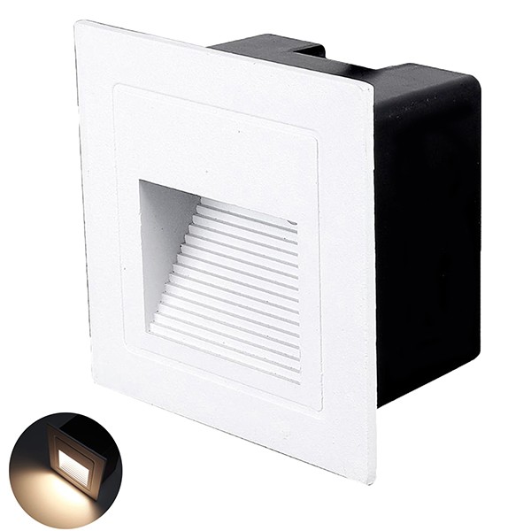 Balizador De Embutir Parede Externo Branco Led 3000K Zan08