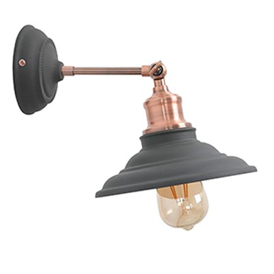 Arandela Industrial Retro Preto Fosco e Cobre Vintage E27 Ace71