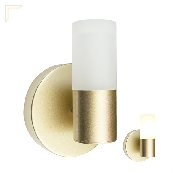 Arandela Dourado Fosco Cabeceira Tubo Acrilico Branco G9 Lup59