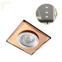 Spot Cristal Embutir Espelhado Rose Quadrado Gu10 Dicroica Lup64