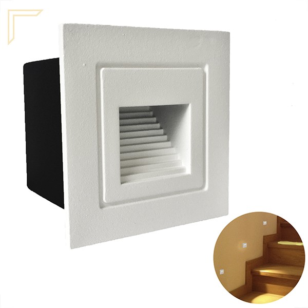 Balizador De Embutir Branco Mini De Parede Corredor Lup75